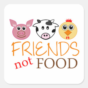 Friends Not Food Square Sticker
