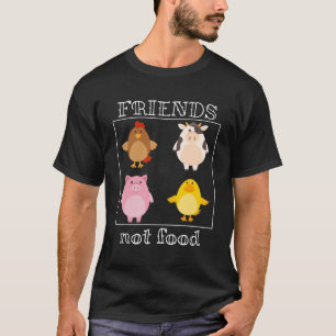 Friends Not Food Vegan and Vegetarian Animal  Stat T-Shirt