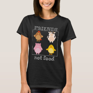 Friends Not Food Vegan and Vegetarian Animal Stat T-Shirt