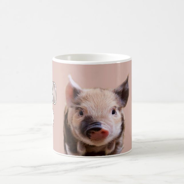 "Friends, not food" vegan with cute piglet pink Coffee Mug (Center)