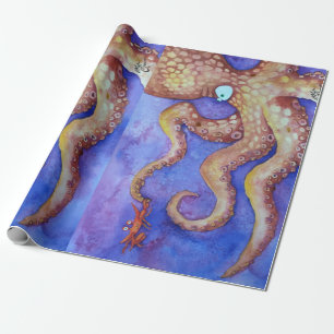 "Friends" Octopus & Crab, Fish with Attitude Wrapping Paper