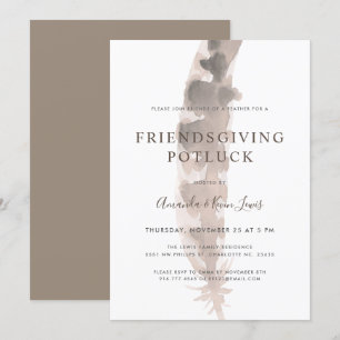 Friends of a Feather   Friendsgiving Potluck Invitation