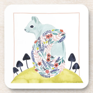 Friends of Clementine   Folk Art Squirrel Coaster