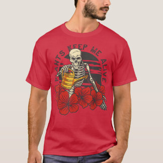 Friends of Nature and Red Flowers with Skeleton Fl T-Shirt
