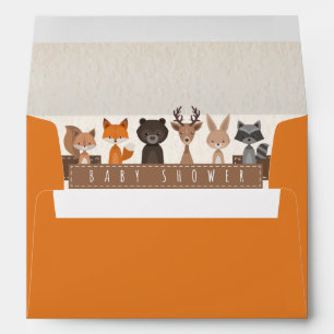 Friends of the Forest Woodland Animals Baby Shower Envelope