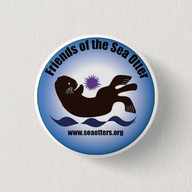 "Friends of the Sea Otter" button w/ logo, small (Front)