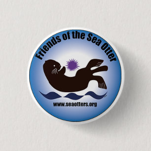 "Friends of the Sea Otter" button w/ logo, small