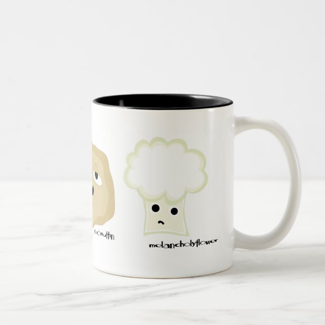 friends on the side dish Two-Tone coffee mug (Right)