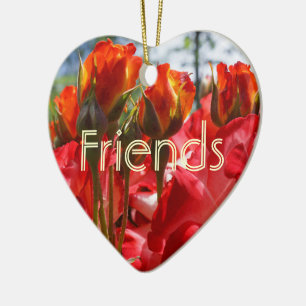 Friends ornaments Red Rose Flowers Friendship