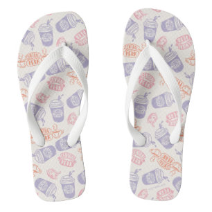 FRIENDS™ Pastel Central Perk Pattern Flip Flops