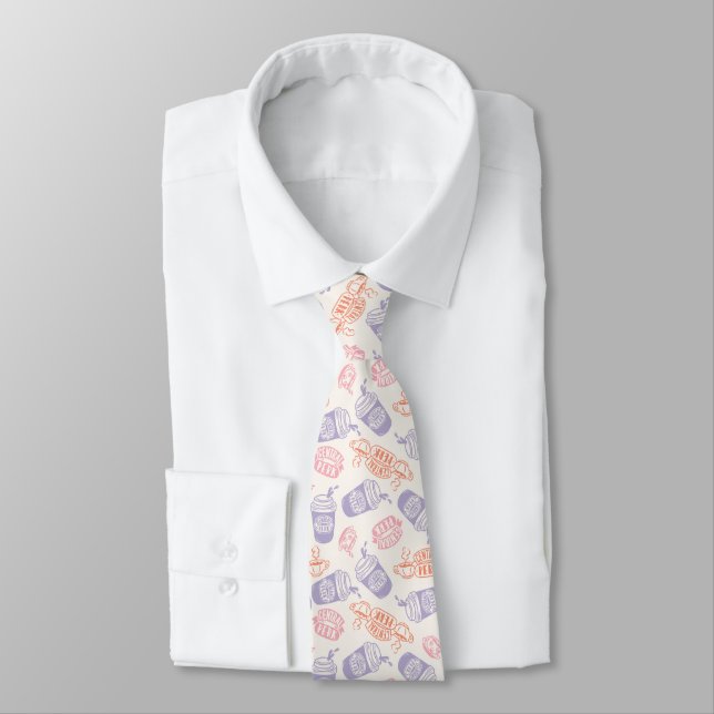 FRIENDS™ | Pastel Central Perk Pattern Tie (Tied)