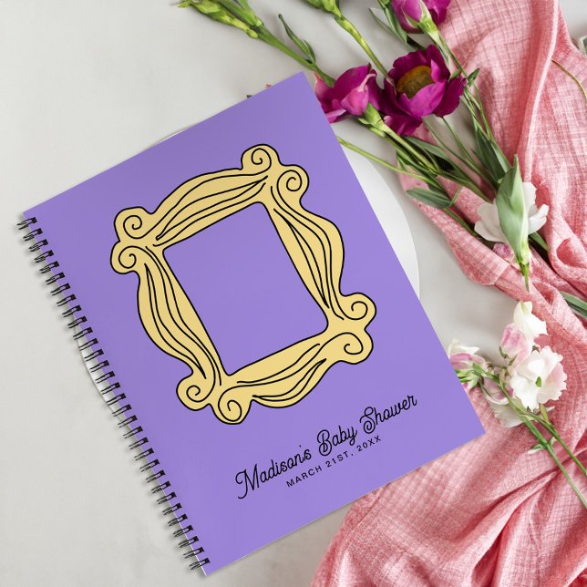 FRIENDS™ | Peephole Frame Baby Shower Guest Notebook (Guest Notebook on table)