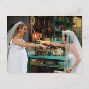 FRIENDS™   Phoebe and Monica in Wedding Dresses Invitation Postcard