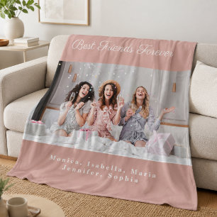 Friends photo camel brown names fleece blanket