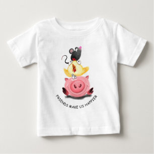 Friends Pig Chick and Mouse Funny Baby T-Shirt