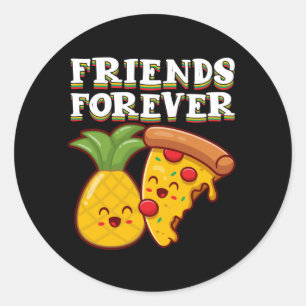 Friends Pineapple Pizza Classic Round Sticker