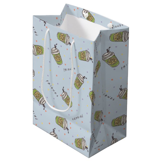FRIENDS™ | Polka Dot Central Perk Pattern Medium Gift Bag (Front Angled)
