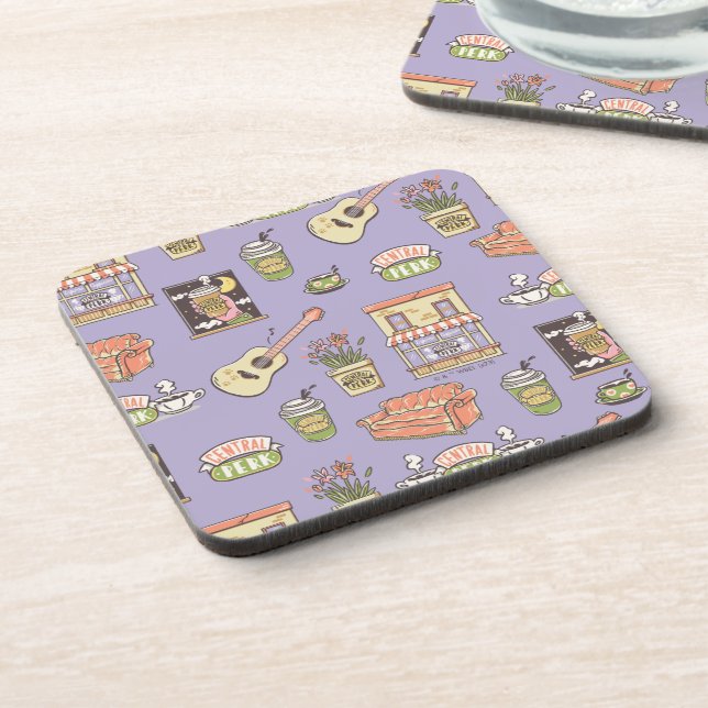 FRIENDS™ | Purple Icon Pattern Coaster (Left Side)