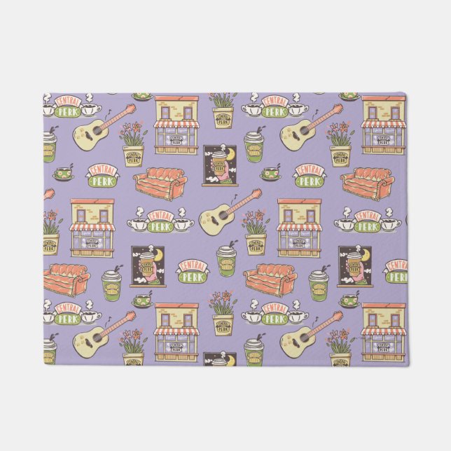 FRIENDS™ | Purple Icon Pattern Doormat (Front)