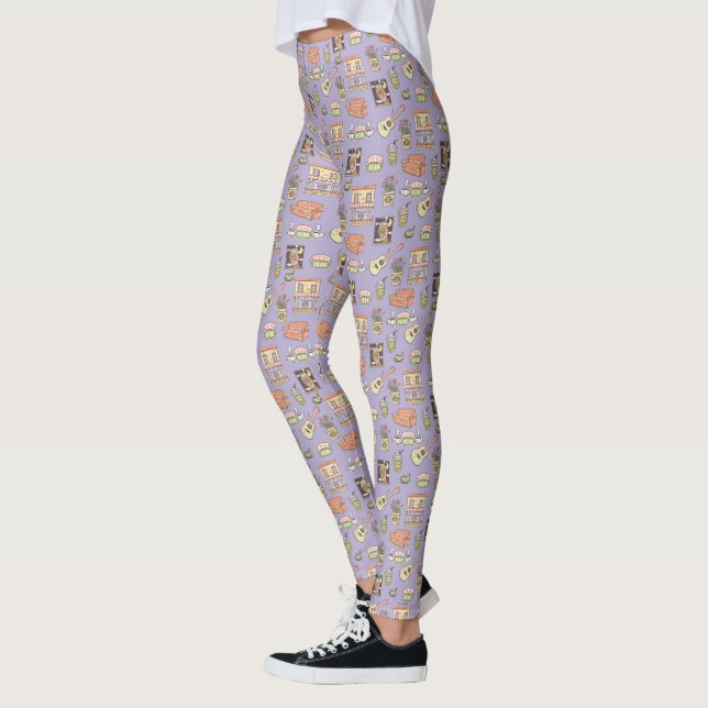 FRIENDS™ | Purple Icon Pattern Leggings (Left)
