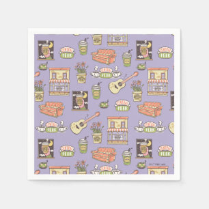 FRIENDS™   Purple Icon Pattern Napkin