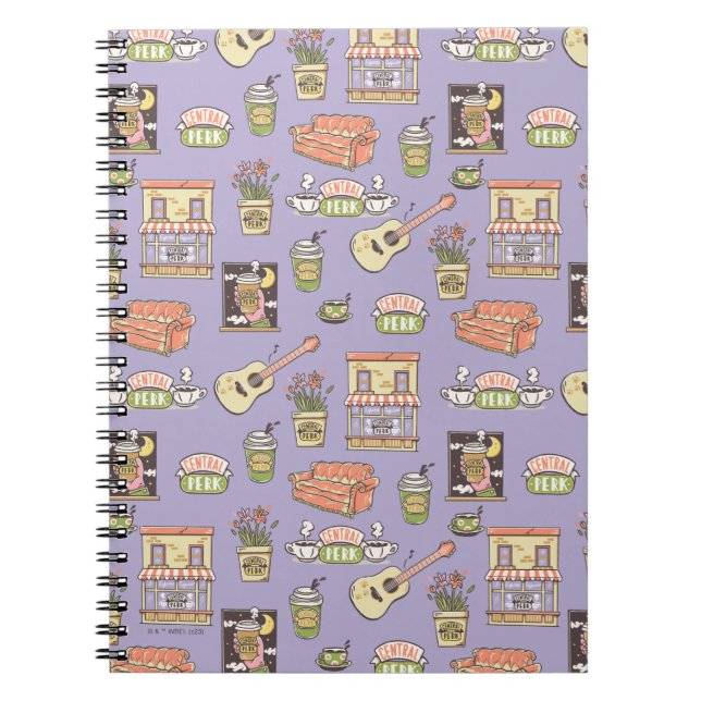 FRIENDS™ | Purple Icon Pattern Notebook (Front)