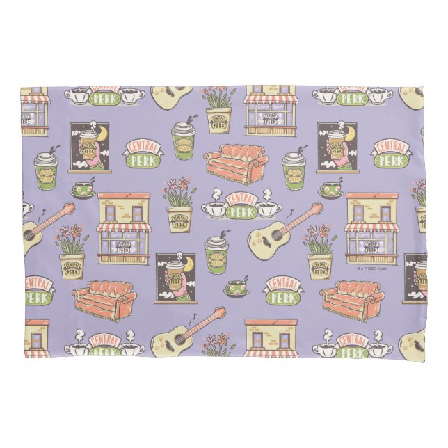 FRIENDS™ | Purple Icon Pattern Pillowcase (Front)