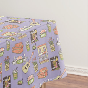 FRIENDS™   Purple Icon Pattern Tablecloth