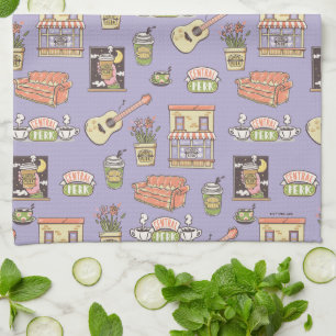 FRIENDS™   Purple Icon Pattern Tea Towel