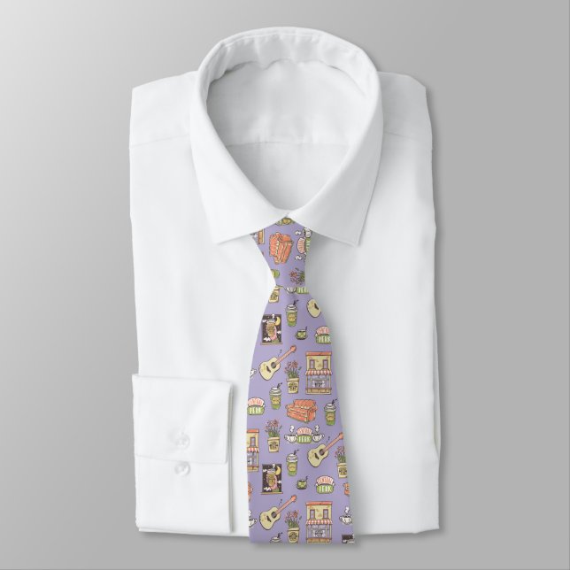 FRIENDS™ | Purple Icon Pattern Tie (Tied)