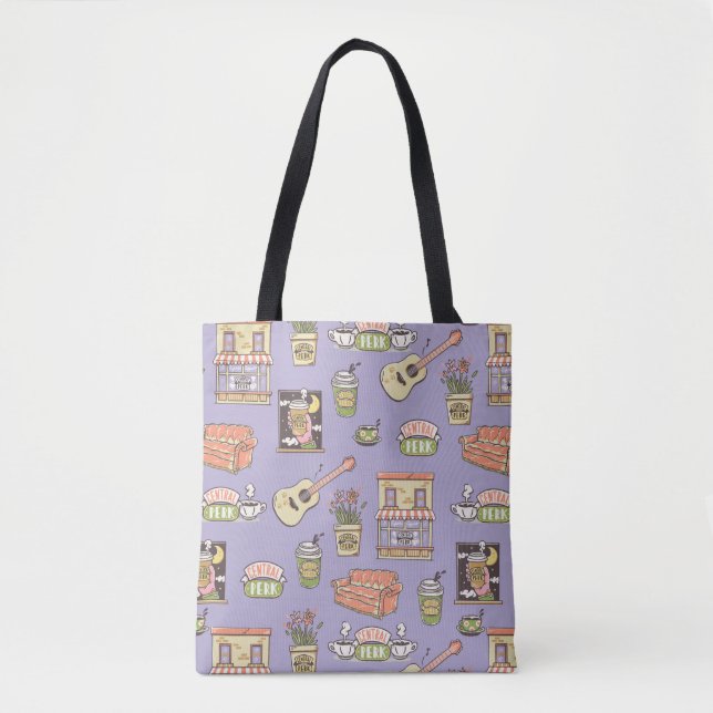FRIENDS™ | Purple Icon Pattern Tote Bag (Front)