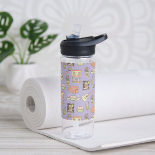 FRIENDS™   Purple Icon Pattern Water Bottle