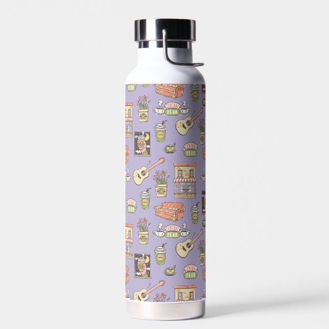 FRIENDS™ | Purple Icon Pattern Water Bottle (Left)