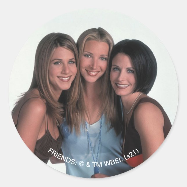 FRIENDS™ | Rachel, Phoebe, and Monica Classic Round Sticker (Front)