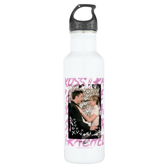 FRIENDS™ | Ross And Rachel Doodled Hearts 710 Ml Water Bottle (Front)