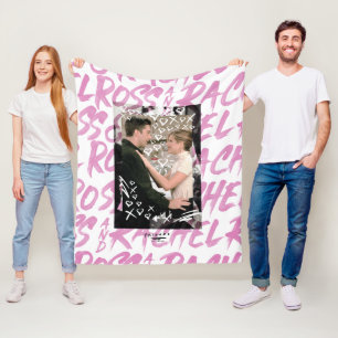 FRIENDS™   Ross And Rachel Doodled Hearts Fleece Blanket
