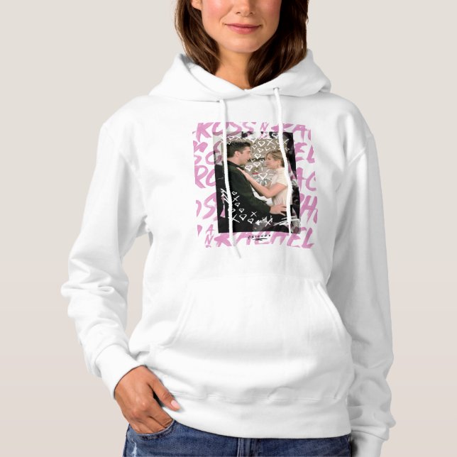 FRIENDS™ | Ross And Rachel Doodled Hearts Hoodie (Front)