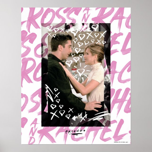 FRIENDS™ | Ross And Rachel Doodled Hearts Poster (Front)