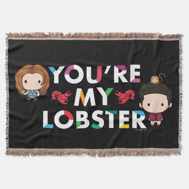 FRIENDS™ | Ross & Rachel  Lobster Chibi Throw Blanket (Front)