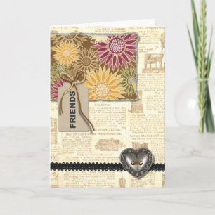 Friends scrapbook collage card