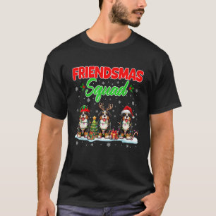 Friends Squad Christmas Three Santa Elf Bernese Mo T-Shirt