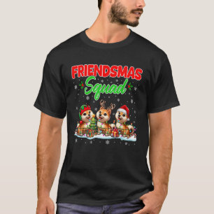 Friends Squad Christmas Three Santa Reindeer Elf S T-Shirt