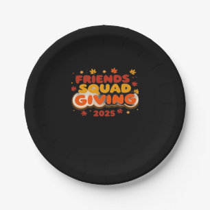 Friends Squad Giving 2025 Autumn Fall Thankful Tha Paper Plate