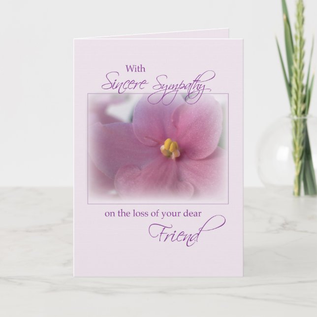 Friends, Sympathy, Lilac Card (Front)