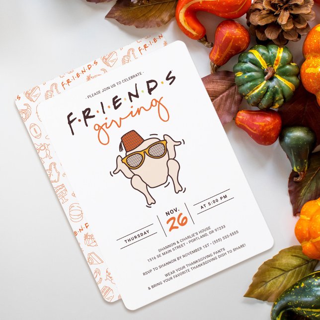 Friends T.V. Series | Friendsgiving Party Invitation (Invite on table)