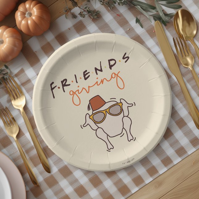 Friends T.V. Series | Friendsgiving Party Paper Plate (Paper plate on simulated table)