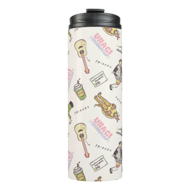 FRIENDS™ Tan Cartoon Pattern Thermal Tumbler (Front)