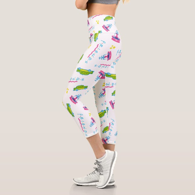 FRIENDS™ Taxi and Water Fountain Pattern Capri Leggings (Left)