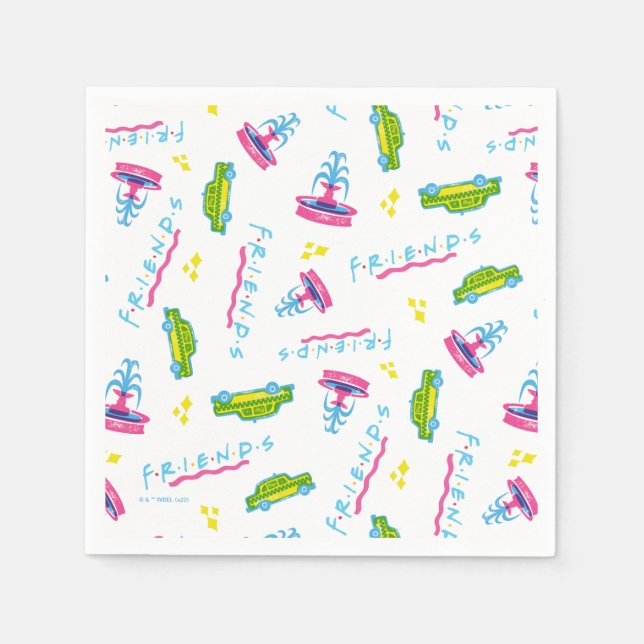 FRIENDS™ Taxi and Water Fountain Pattern Napkin (Front)