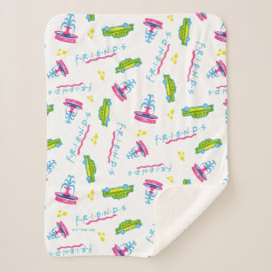 FRIENDS™ Taxi and Water Fountain Pattern Sherpa Blanket